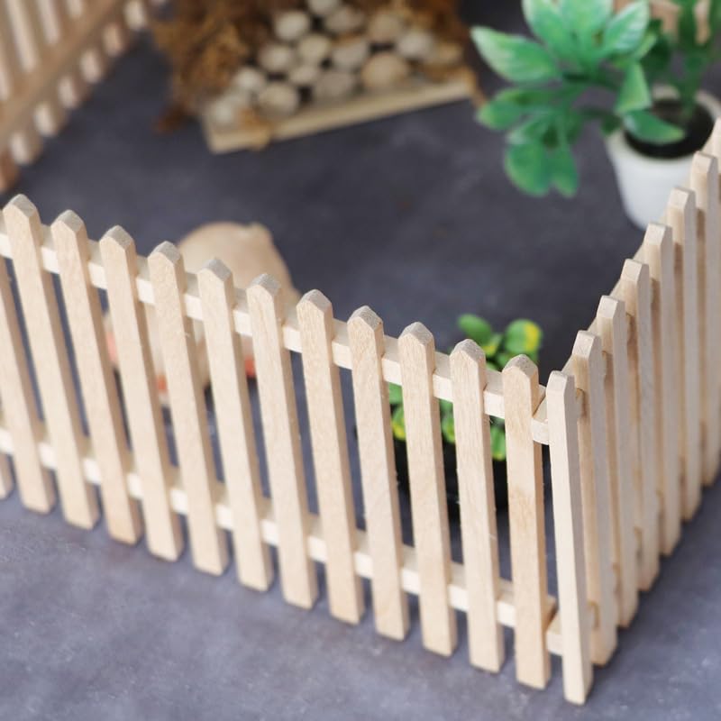 AirAds Dollhouse DIY 1:12 Miniature Fences Bar Picket Fence Balusters Railing Unfinished Wood (Lot 2pcs)