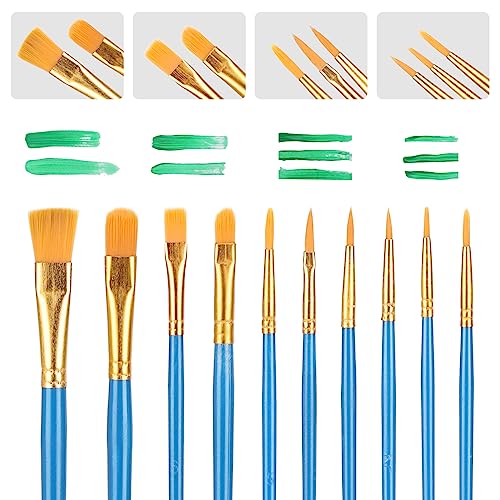 Paint Brushes Set, 2Pack 20 Pcs Paint Brushes for Acrylic Painting, Oil Watercolor Acrylic Paint Brush, Artist Paintbrushes for Body Face Rock Canvas