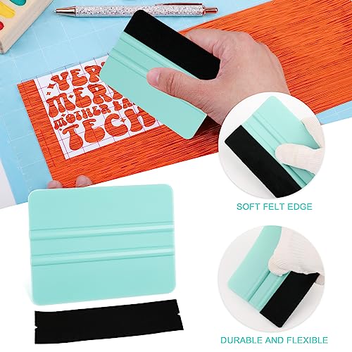 WRAPXPERT Vinyl Squeegee Tool,2Pack Squeegee for Vinyl Pink and Teal,Felt Squeegee Vinyl Scraper Tool for Crafting Vinyl Application WRAPXPERT
