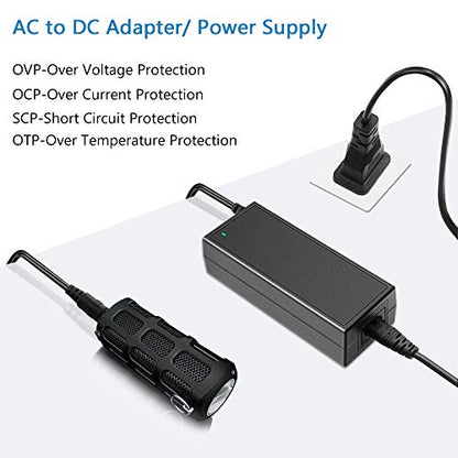 SHNITPWR 24V 3A DC Power Supply Adapter AC 100V~240V to DC 24 Volt 3 Amp 72W Converter Transformer 5.5x2.5mm Plug for 5050 3528 LED Strip Light 3D - WoodArtSupply