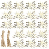 Amosfun 20pcs Bee Wooden Ornaments Unfinished Wood Slices Crafts Predrilled with Hole Spring Easter Bee Festival Party Decorations DIY Painting Amosfun
