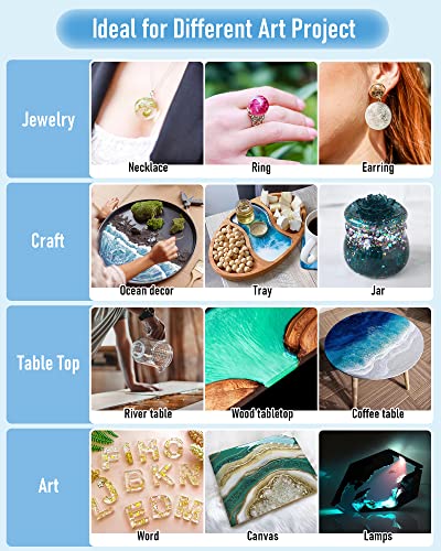 Nicpro 2 Gallon Crystal Clear Epoxy Resin Kit, Casting and Coating Resin Supplies for Art Craft Tabletop, Jewelry Making, Molds, Bar Top with 36 Mica Nicpro