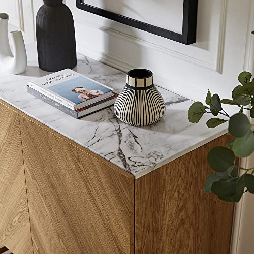 roomfitters 39" Modern Sideboard Buffet Cabinet, Herringbone Pattern Mid-Century Credenza with Doors, Media Console with Storage, Wine Cabinet for roomfitters