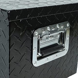 PRFFWK Truck Bed Tool Box Trailer Storage Tool Box Black Aluminum Heavy Duty Pick Up Truck Bed RV Toolbox Diamond Plate with Lock & Keys PRFFWK