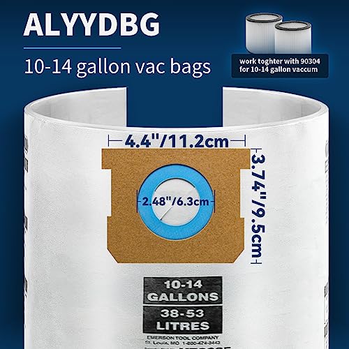 3 Pack Shop Vac 10-14 Gallon Bags. ALYYDBG Type F 90662 9066200 9066233, Type I 90672 9067200 9067233, VF2005, CMXZVBE3877, CMXZVBE38768 Disposable ALYYDBG
