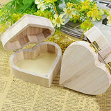 Gadpiparty Wooden Jewelry Box Heart-shaped Wooden Box Retro Storage Box Crafts for Women Girls Jewelry Makeup Home Decor Wood Jewelry Boxes Gadpiparty