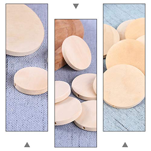 Holibanna 50pcs Wood Earring Ingredients Wood Earrings Round Wooden Discs DIY Earrings Wood Ear Drop Stud Wooden Earring Pendant Circle Earrings Holibanna