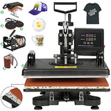 F2C 12" x 15" Heat Press Machine Pro 6 in 1 Swing Away Digital Heat Transfer Sublimation Press Combo for T-Shirt Bag Hat Cap Mug Plate F2C