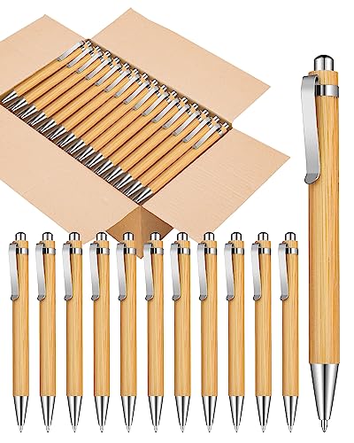 lyforx Bamboo Pens Bulk Wooden Bamboo Pens Engraving Wooden Ballpoint Pen Customizable Gift Pen Bulk 50pcs lyforx