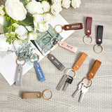 Wavyknot 200 Pack Personalized Leather Keychain Leather Kit PU Leather Keychain Blanks with Key Rings and Rivets Key Chain Blanks for DIY Craft Laser Wavyknot