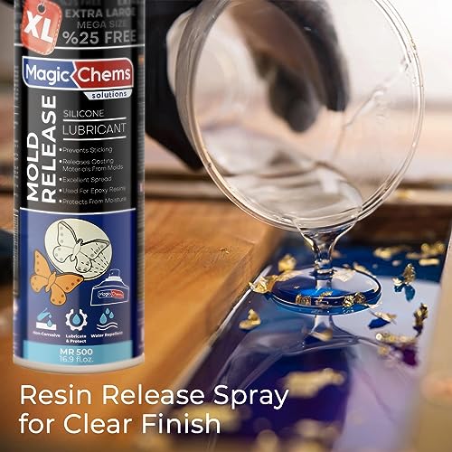 Mold Release, Silicone Mold Release Spray (2x16.9 fl oz/500ml) Mold Release for Epoxy Resin and Candle Mold Release Spray (2 Pack Mega Size) Magic Chems