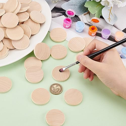 PH PandaHall 100pcs Small Wood Slices, 1.5 inch Unfinished Wooden Discs Pieces Round Wood Circles Blank Natural Wooden Cutouts Rustic Centerpieces