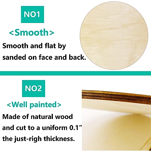 HILELIFE Wood Rounds for Crafts 10 Inch - 5 Pack Wood Round, Unfinished Wood Circles for Crafts, Round Wooden Discs, Circle Wood Sign Blank HILELIFE