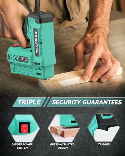 KingTool Electric Staple Gun, 3.7V Cordless 2-in-1 Stapler Nail Gun, 2.0Ah Battery Powered Cordless Staple Gun, 5000pcs Staples & Nails, Staple - WoodArtSupply