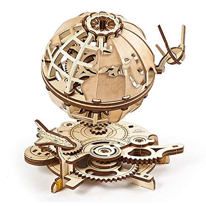 UGEARS Globe - Wooden Educational Puzzle Idea Self Assembling Mechanical 3D Model DIY Brain Teaser - WoodArtSupply