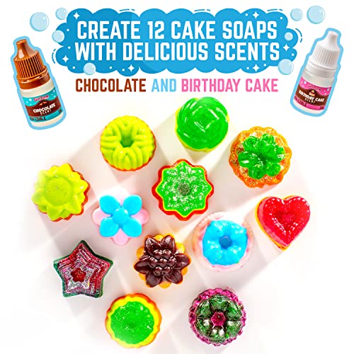 GirlZone Little Artisan Make Your Own Soap Kit, Over 100 Awesome Pieces in One Soap Making Kit to Create 12 Cake Kids Soap with Yummy Scents and