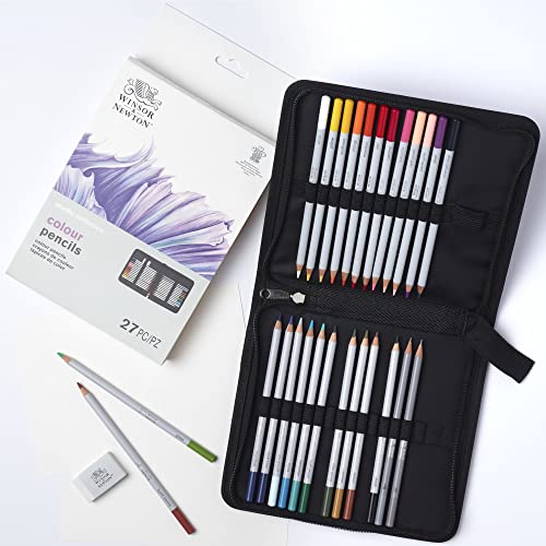 Winsor & Newton Studio Collection, 27 Piece Colour Pencil Wallet, Multi Winsor & Newton