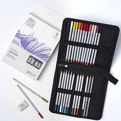 Winsor & Newton Studio Collection, 27 Piece Colour Pencil Wallet, Multi - WoodArtSupply