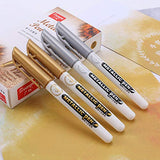 6Pc Gold Silver Epoxy Resin Drawing Pen Gold Leafing Point Pen Marker Acrylic Paint Highlights Metallic Permanent Marker Silicone Molds epoxy resin W-LOVE