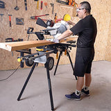 Deluxe Heavy Duty Rolling Miter Saw Stand with 8 in Wheels 330 Lbs Load Capacity Black and Grey Single Pack WK-MS029E-2 WORKESS