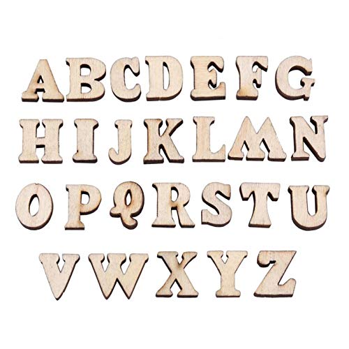 Wooden Numbers Letters, 200Pcs Mixed Wooden A Z Letters Unfinished Wood Letters for DIY Craft Wedding Party Home Decoration(English Letter) - WoodArtSupply