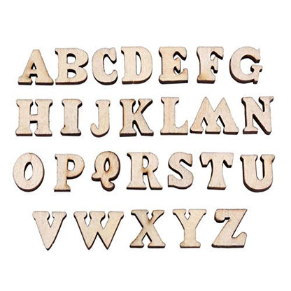 Wooden Numbers Letters, 200Pcs Mixed Wooden A Z Letters Unfinished Wood Letters for DIY Craft Wedding Party Home Decoration(English Letter) - WoodArtSupply