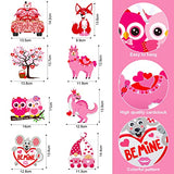 48 Sets Valentines Day Crafts Kit for Kids Valentines Heart Owl Crafts DIY Valentines Tree Ornament Kit Make Your Own Valentines Craft Projects Outus