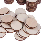 BESPORTBLE 100pcs Pieces DIY Wooden Slices Wood Log Slice Unfinished Wooden Slices Wood predrilled Unfinished Wood Circle Wooden Craft Shapes Wood BESPORTBLE