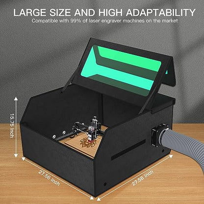 CAMXTOOL Laser Engraver Enclosure with Vent and Exhaust Fan, Foldable Laser Cutter Protective Cover, Smoke-Proof Laser Enclosure, Eliminates Smoke, - WoodArtSupply