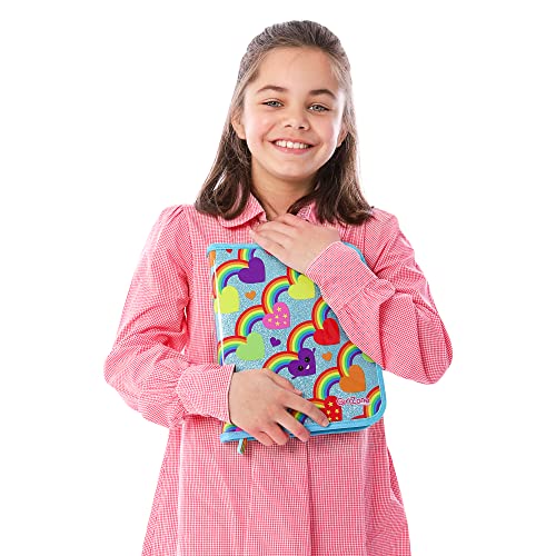 GirlZone Rainbow Jumbo Arts and Crafts Filled Stationery Pencil Case for Girls, Great Gift for Girls GirlZone