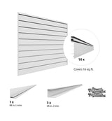 Proslat White 16 square foot Heavy Duty Slatwall Organizer Panel PROSLAT