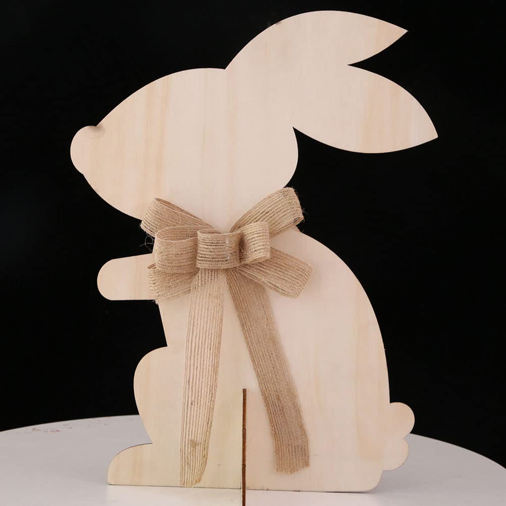 EXCEART 2 Sets Easter Decorations Wooden Bunny Cutout Easter Bunny Wood Cutout Wood Easter Tags Easter Wood Sign Easter Bunny Sign Wooden Bunny Sign