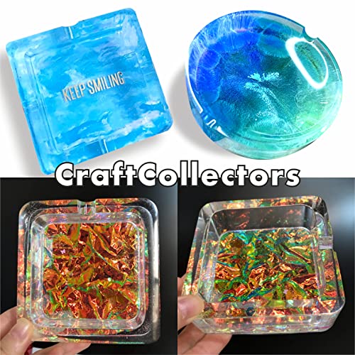 𝐂𝐫𝐚𝐟𝐭𝐂𝐨𝐥𝐥𝐞𝐜𝐭𝐨𝐫𝐬 𝐀𝐬𝐡𝐭𝐫𝐚𝐲 𝐌𝐨𝐥𝐝𝐬 for Resin Casting Resin Mold Epoxy Resin Molds Silicone Ashtray Mold Ash Tray Mold - 2PCS Round Square Shaped Craft - WoodArtSupply