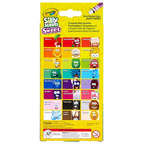 Crayola Silly Scents Twistables Crayons, Sweet Scented Crayons, 24 Count Crayola
