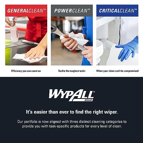 WypAll General Clean X60 Multi-Task Cleaning Cloths (34965), Jumbo Roll, Blue, 1,100 Sheets / Roll, 1 Roll / Case - WoodArtSupply