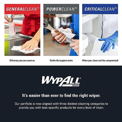 WypAll General Clean X60 Multi-Task Cleaning Cloths (34965), Jumbo Roll, Blue, 1,100 Sheets / Roll, 1 Roll / Case - WoodArtSupply