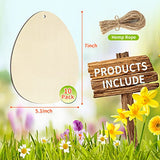 Large Size 7" Wooden Easter Ornaments to Paint, Egg Wooden DIY Blank Unfinished Round Wood Discs Ornament for Crafts Hanging Decorations(10PCS) Sophena