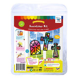 VHALE Suncatchers Craft 3 Sets (9 Cutouts) w Tissue Papers Stained Glass Effect Paper Sun Catcher Kit, Window Art, Classroom Crafts, Creative Art VHALE