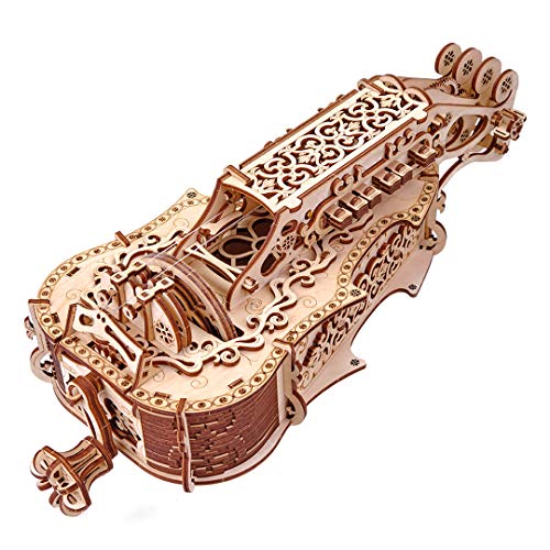 Wood Trick Lyra da Vinci 3D Wooden Puzzle for Adults and Kids to Build - Hurdy Gurdy Kit Musical Instrument - Wood Model Kit Wood Trick