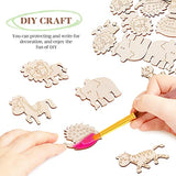 Wooden Craft Shapes 100pcs Wooden Animal Cutouts Unfinished Animal Pieces Mini Wood Animal Embellishments DIY Craft Wild Forest Animal Slices Wood ABOOFAN