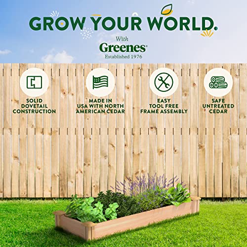 Greenes Fence Premium Cedar Raised Garden Bed, 16" x 48" x 5.5" - Made in USA with North American Cedar - WoodArtSupply