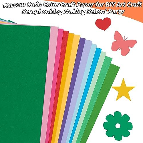 Colored Cardstock Bulk 300 sheets, 8.5” x 11” Cardstock Paper Set, 20 Assorted Colors Construction Paper,180 GSM Card Stock Printer Paper Oleitodh