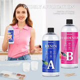 Epoxy Resin 34OZ - Epoxy Resin Kit, Crystal Clear Epoxy Resin Kit - Not Yellowing, No Bubble, Self Leveling, High-Gloss, Casting & Coating for DIY FUHITIM