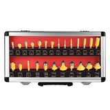 UTRUSTTO Router Bits 25 Pieces, 1/4 Inch Shank Tungsten Carbide Router Bit Set, for Professional and Beginners Carpenter UTRUSTTO