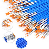 AROIC Acrylic Paint Brush Set, 200 pcs Nylon Hair Brushes for All Purpose Oil Watercolor Painting Artist Professional Kits AROIC
