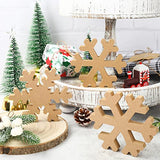 Whaline 10Pcs Christmas Snowflake Wooden Cutouts 2 Design Unfinished Snowflake Table Wooden Signs DIY Tiered Tray Decor for Christmas Winter Home Whaline