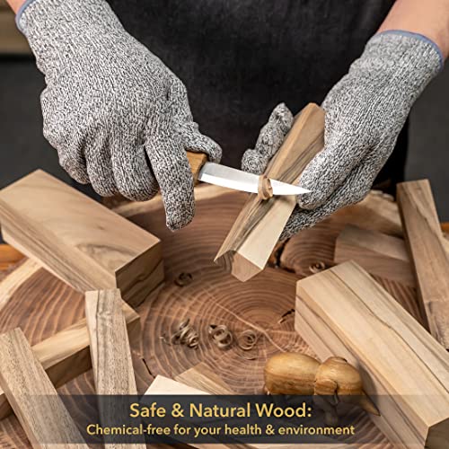 BeaverCraft BW10 Walnut Wood Carving Blocks Carving Wood Blocks Wood for Whittling Wooden Blocks for Crafts Whittling Wood Blocks Blank Cubes BeaverCraft