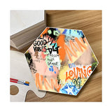 Unfinished Wooden Panels for Painting, Blank Wood Hexagon Framed Boards for Crafting Art Pouring (10x11.6 in, 6 Pack) Cregugua