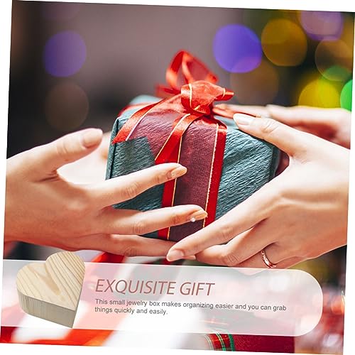 VOSAREA Kids Jewelry Organizer 3pcs Box wooden DIY wedding ring holder wooden unfinished earrings kids jewelry organizer wood ring holder travel for VOSAREA