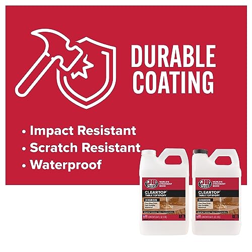 J-B Weld Tabletop Epoxy Resin, 1 Gallon Kit, 24 Hour Cure,Cures Clear, Scratch & Water Resistant - WoodArtSupply